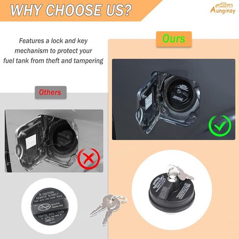 استبدال غطاء خزان الوقود Aunginsy غطاء قفل مضاد للسرقة متوافق مع ملحقات Nissan Frontier 2009-2017، غطاء خزان الوقود ABS لباب السيارة مع قفل أغطية الغاز غطاء الكسوة حامي حشو الوقود مع مفاتيح in Kuwait