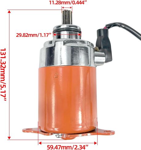 محرك بدء GY6 125cc 150cc مع سلك متوافق مع محركات رباعية الأشواط 152QMI 157QMJ سكوتر الدراجة ATV Go-Kart (برتقالي) in Kuwait