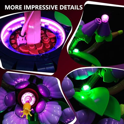 LED Light Kit Compatible with Lego Hibiscus Flower 10372 Building Blocks, Upgraded Lighting Accessories for Lego Botanicals Collection Hibiscus Flower Décor Display (Lights Only, Not Included Model) in Saudi Arabia