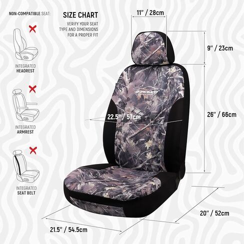 CAROMOP Premium Camo Front Seat Covers – Waterproof Wear Resistant Neoprene & Oxford Fabric, Airbag Compatible, Universal Fit for Cars, Vans, Trucks & SUV in Saudi Arabia