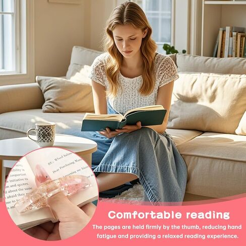 4 Pcs Thumb Book Page Holder Dried Flower Resin BookPage Holders for Reading, Finger Ring Opener Bookmark Thumb Page Opener Holder Book Accessories for Reading Lovers in Saudi Arabia