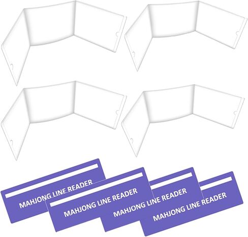 8 Pcs 2026 Standard American Mahjong Card Holder&Mahjong Line Finder, Mah Jong Card Protector for Cover Quickly Identify Winning Combination (Includes 4Pcs Cards Sleeve and 4Pcs Line Reader) in Saudi Arabia