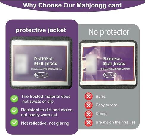 8 Pcs 2026 Standard American Mahjong Card Holder&Mahjong Line Finder, Mah Jong Card Protector for Cover Quickly Identify Winning Combination (Includes 4Pcs Cards Sleeve and 4Pcs Line Reader) in Saudi Arabia