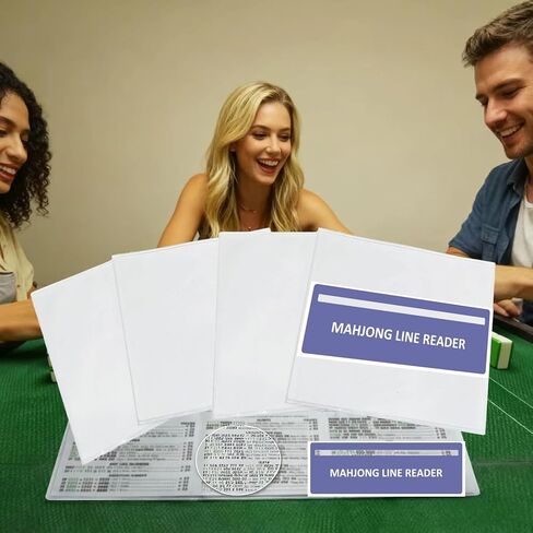 8 Pcs 2026 Standard American Mahjong Card Holder&Mahjong Line Finder, Mah Jong Card Protector for Cover Quickly Identify Winning Combination (Includes 4Pcs Cards Sleeve and 4Pcs Line Reader) in Saudi Arabia