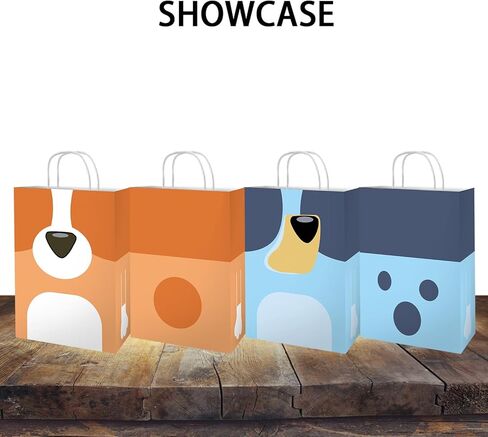 OU RUI 12Pcs Blue Dog Birthday Party Gift Bag Favors Cookie Chocolate Candy Snack Bags Dog Theme Party Carry Bag in Kuwait