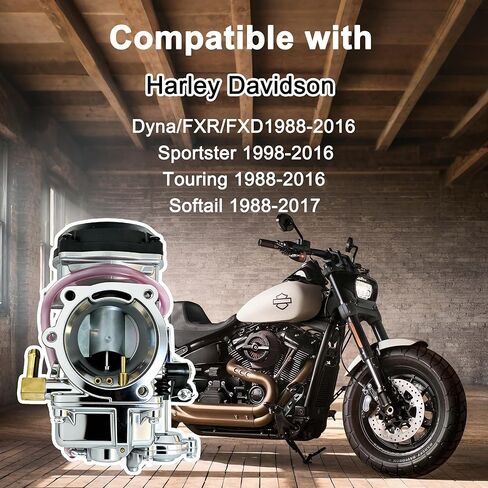 مكربن ​​CV40 مع استبدال كابل الاختناق لـ 1988-2017 Harley Davidson Sportster 883 1200 XL883 XL1200 Dyna FXR Softail Touring Electra Glide Fatboy Road King Super Glide، OEM# 27490-04 27421-99 in Kuwait