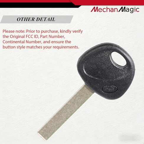 MechanMagic KK12P مفتاح رأس بلاستيكي غير مقطوع يناسب Hyundai Elantra Accent Santa Fe Ioniq Kia Forte NIRO Optima Rio مفتاح باب السيارة الفارغ KK12-P (مجموعة من 2) in Kuwait
