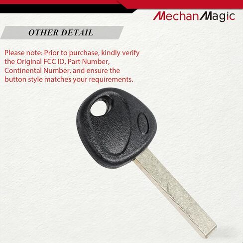 MechanMagic KK12P مفتاح رأس بلاستيكي غير مقطوع يناسب Hyundai Elantra Accent Santa Fe Ioniq Kia Forte NIRO Optima Rio مفتاح باب السيارة الفارغ KK12-P (مجموعة من 2) in Kuwait