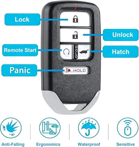 Smart Key Fob for Honda Pilot 2019-2022, Alliskeys Proximity Key Fob Replacement for Honda Passport 2019-2022 KR5V44 KR5T44 72147-TG7-A61 A3C0486420000 in Kuwait