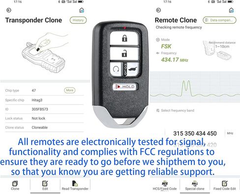 Smart Key Fob for Honda Pilot 2019-2022, Alliskeys Proximity Key Fob Replacement for Honda Passport 2019-2022 KR5V44 KR5T44 72147-TG7-A61 A3C0486420000 in Kuwait