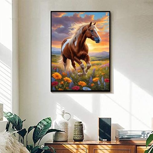 Perycomly Adult Paint by Numbers Kit for Adults, Horse Paint by Numbers for Adults Beginners Canvas, Acrylic Horse Painting by Numbers for Gift Decor - 16x20 Inch in Saudi Arabia