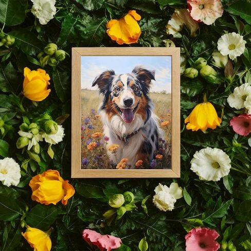 AUKVLZS Adults' Paint by Number, Australian Shepherd, DIY Easy Acrylic Paint by Numbers Arts and Crafts, 40x50cm, Without Frame in Kuwait