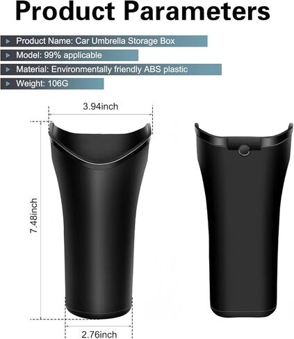 Car Umbrella Holder, Waterproof Leak-Proof Storage Container, Umbrella Holder for Catching Water & Organizing Interior, Universal for Most Cars in Saudi Arabia
