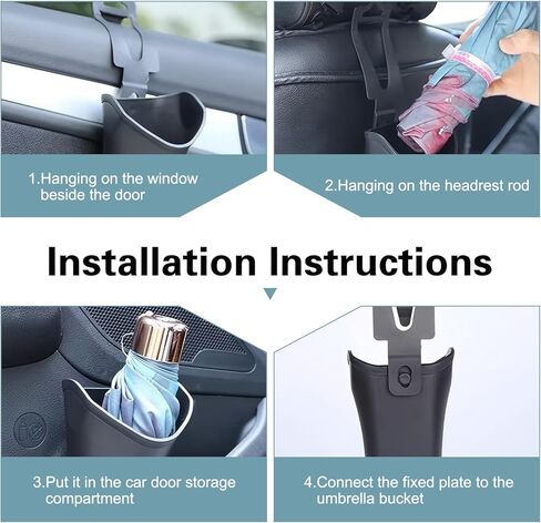 Car Umbrella Holder, Waterproof Leak-Proof Storage Container, Umbrella Holder for Catching Water & Organizing Interior, Universal for Most Cars in Saudi Arabia
