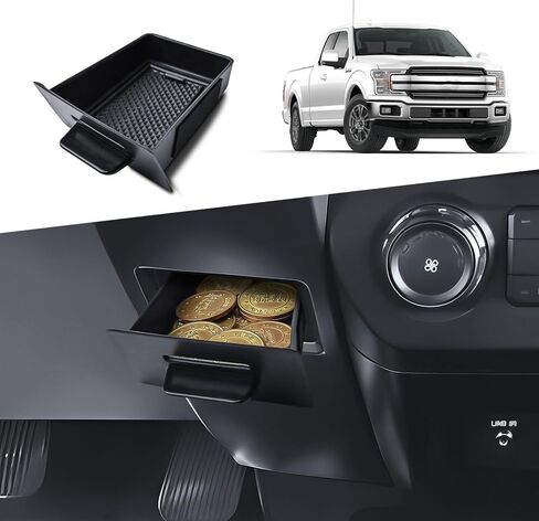 درج تخزين وحدة التحكم المركزية متوافق مع ملحقات Ford F150 2015-2020، إدراج صينية تنظيم المكعبات المخفية، صندوق درج وحدة التحكم ABS مع بطانات مطاطية in Kuwait