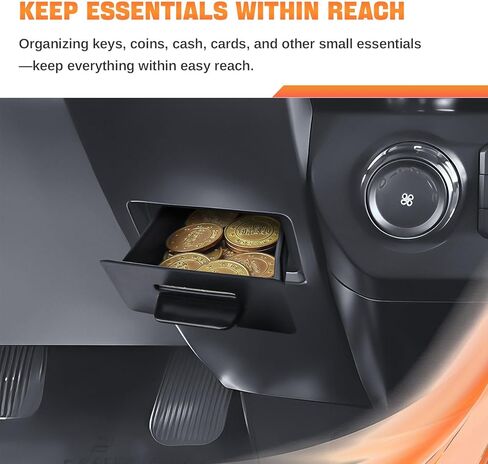 درج تخزين وحدة التحكم المركزية متوافق مع ملحقات Ford F150 2015-2020، إدراج صينية تنظيم المكعبات المخفية، صندوق درج وحدة التحكم ABS مع بطانات مطاطية in Kuwait