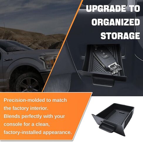 درج تخزين وحدة التحكم المركزية متوافق مع ملحقات Ford F150 2015-2020، إدراج صينية تنظيم المكعبات المخفية، صندوق درج وحدة التحكم ABS مع بطانات مطاطية in Kuwait