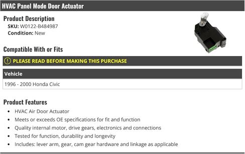 HVAC Panel Mode Door Actuator - Compatible with 1996-2000 Honda Civic in Kuwait