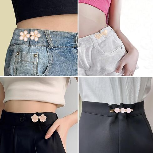 15 Set Pant Waist Tightener, Adjustable Pant Clips Waist Tightener Buttons Pins for Loose Jeans Waist Tightener for Pants Women in Saudi Arabia