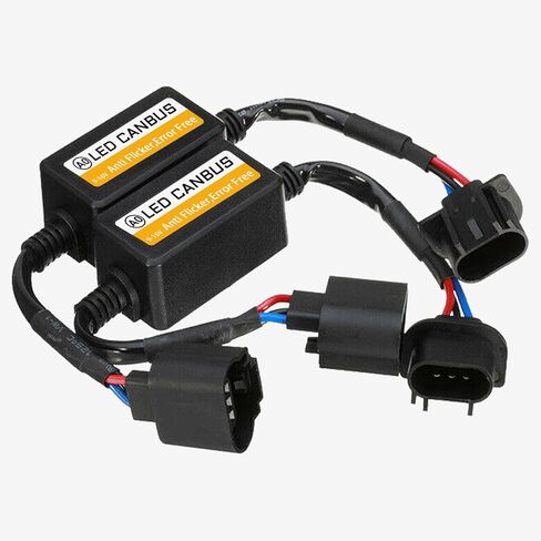 2PCS Car LED Headlight Decoder, 9006/9005 Blinker Resistor Hid LED Conversion Kit Warning Error Decoder Universal Anti Flicker Relay Canceller Capacitor Resistor Harness Adapter（9006/9005） in Saudi Arabia