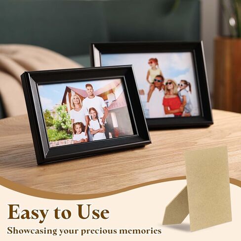 uxcell قطعتان من إطار الصورة البديل للظهر، 5 × 7 حامل خلفي لحامل الصورة ولوحة دعم مع مفصلات معدنية لإطارات لوحة الصور DIY على سطح الطاولة، خشبي in Kuwait