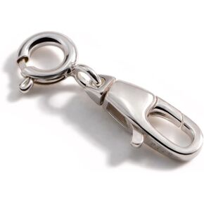 1PC 925 Sterling Silver Lobster Clasp Double End Design Necklace Clasps and Closures,Extender Connector Jewellery Clasp (Silver, S) in Kuwait