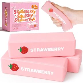 3 Packs Butter Squishy Slow Rising Squeeze Toys, Sensory Fidget Stress Relief Squishies,Soft Realistic Fidget Toys Anxiety Relief Party Favors Dumpling Squishy Butter for Kids＆Adult(Pink) in Saudi Arabia