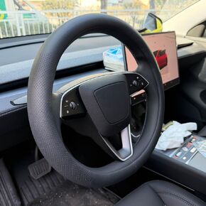 Steering Wheel Cover for Tesla Model 3 Y Non-Slip and Breathable Steering Wheel Cover Protector Tesla Model 3 Y Accessories Black in Saudi Arabia