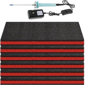 6 Pack Tool Box Foam Inserts for Cases,Tool Box Liner Polyethylene Sheets, Toolbox Kaizen Organizer and Storage Shadow 18 x 12 x 1 Inch,Red & Black (6 Foam + 1 Cutter Tool) in Saudi Arabia