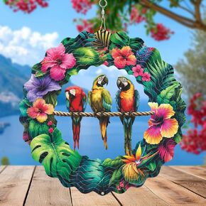 Metal Three Birds Wind Spinner Gift for Boy Girl Kids Colorful 3D Hanging Wind Spinner for Outdoor Garden Decor Animal Wind Sculptures for IndoorOutside Lawn Yard in Saudi Arabia