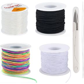 Elastic String for Bracelets,4 Rolls 1mm 640 Feet Stretchy Bracelet String, Sturdy Elastic String Cord for Jewelry Making, Beading, Necklaces, Crafts and Friendship Bracelet in Saudi Arabia
