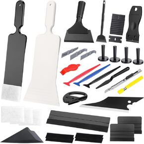 Boao 43 Pcs Car Wrap Kit Window Tint Kit Vehicle Vinyl Wrap Tool with Bulldozer Squeegee Windshield Back Tint Scraper Small Rubber Squeegee for Car Wrapping Window Film Installation in Kuwait