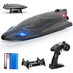 Rc Boat,12 inch Big Remote Control Boats with LED Light,40 KPH Fast RC Speed Boats with 2000mAh Battery Ideal Waterproof Toy Boats for Lakes & Pools & Salt Water Summer Toys for Adults in Saudi Arabia