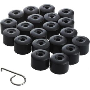 20Pcs Car Wheel Lug Nut Covers,17mm Tire Bolt Caps, Wheel Bolt Covers Caps with Removal Tool, Compatible with VW, Jetta, Beetle, Passat, GTI, CC(Black) in Saudi Arabia