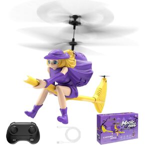RC Helicopter Toy for Girls, Flying Witch Remote Control Helicopter with LED Lights, Indoor Outdoor Flying Toy for Kids, Cute Cartoon Gifts for Girls Age 6+ in Saudi Arabia