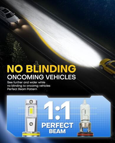 AUXITO H10 9145 LED Fog Light Bulbs, 6500K Ultra White 1000% Increased Brightness, Precision 1:1 Mini Design, Simple Plug Play Installation, Stable Illumination, 99% Vehicles Supported, Pack of 2 in Kuwait