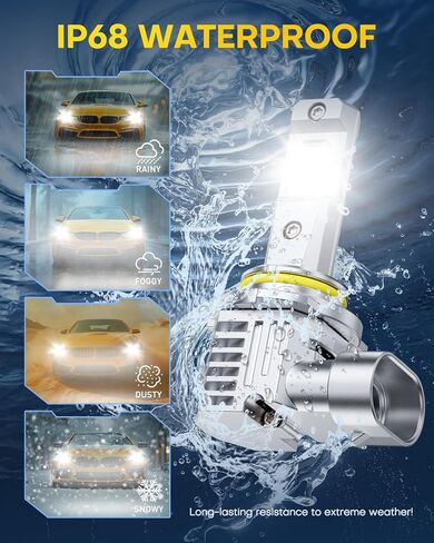 AUXITO H10 9145 LED Fog Light Bulbs, 6500K Ultra White 1000% Increased Brightness, Precision 1:1 Mini Design, Simple Plug Play Installation, Stable Illumination, 99% Vehicles Supported, Pack of 2 in Kuwait