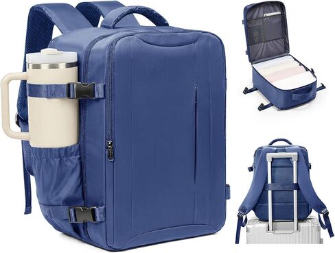 Travel Backpack 40x30x20CM TSA Approved Personal Item Bag, Underseat Backpack for Frontier Airlines Ryanair Carry On Bag, 180° Open Weekender Flight Bags with 14" Laptop Sleeve, Grey in Saudi Arabia