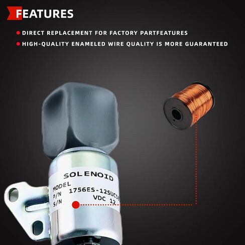 12V Fuel Shut Off Solenoid Fit for Chevy Gmc Pickup 4.3L Engine Kubota Engine D722 D902 Z482 Stop Solenoid Replace 1756ES-12SUC5B1S5 SA-5176-12 SA-4899-12 16851-57723 in Saudi Arabia