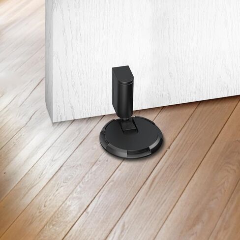 Mechanical Floor Door Stop, Adjustable Height Door Stoppers for Bottom of Door, Upgraded No Magnetic Door Holder to Keep Door Open, No Drilling Metal Door Stopper (Black) in Saudi Arabia