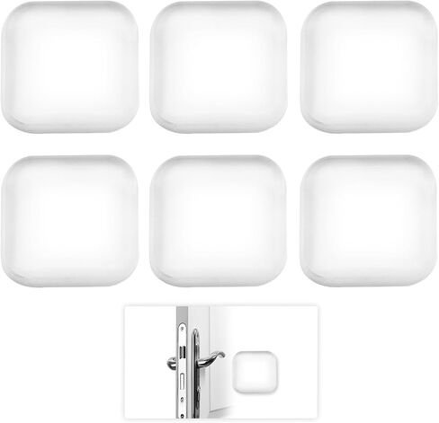 6 Pcs Door Stopper Wall Protector, Wall Shield Bumper Guard from Door Knobs,Soft and Transparent,Sturdy Self Adhesive,Washable Reusable Shock Absorbent Gel for Home Office (6) in Saudi Arabia