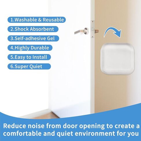 6 Pcs Door Stopper Wall Protector, Wall Shield Bumper Guard from Door Knobs,Soft and Transparent,Sturdy Self Adhesive,Washable Reusable Shock Absorbent Gel for Home Office (6) in Saudi Arabia