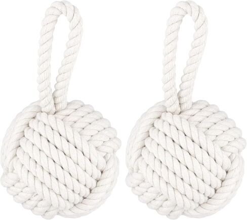 JOIKIT 2 PCS Rope Knot Door Stop, 3lbs Weighted Door Stopper for Bottom of Door Gap, Decorative Doorstop to Prevent Slamming, Keep Doors Open in Kuwait
