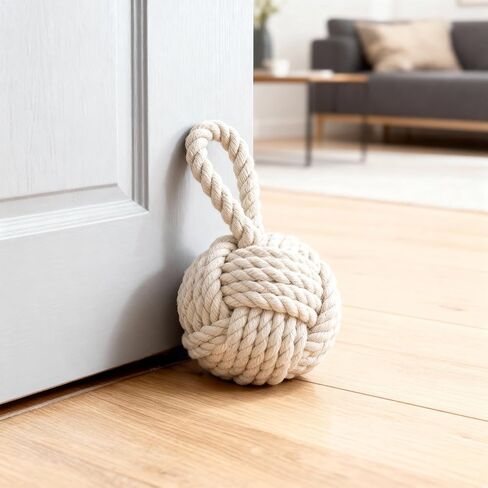 JOIKIT 2 PCS Rope Knot Door Stop, 3lbs Weighted Door Stopper for Bottom of Door Gap, Decorative Doorstop to Prevent Slamming, Keep Doors Open in Kuwait