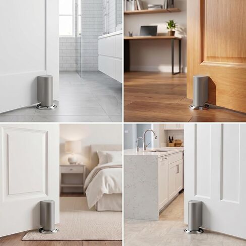 Invisible Magnetic Door Stopper, Punch Free Magnetic Door Holder with Strong Suction, Windproof Anti Scratch Door Catch for Home Office Bathroom,Plastic Door Stop with Grey Modern Design in Kuwait