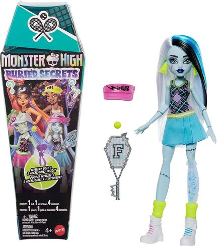 دمى Monster High Buried Secrets وملحقاتها، موضوع Courtside Fang-Out مع دمية غامضة و5 مفاجآت عند فتح العبوة (قد تختلف الشخصيات) in Kuwait