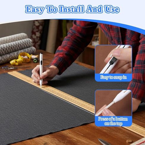 Fabric Chalk for Sewing, 28 Pcs Chalk Pencils for Sewing White Refills with 1 Pcs Sharpener Fabric Marking Pens for Sewing Quliting Cloth Leather DIY Crafts in Kuwait
