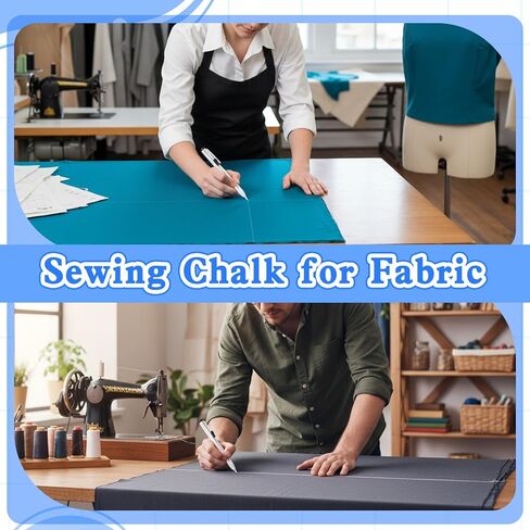 Fabric Chalk for Sewing, 28 Pcs Chalk Pencils for Sewing White Refills with 1 Pcs Sharpener Fabric Marking Pens for Sewing Quliting Cloth Leather DIY Crafts in Kuwait