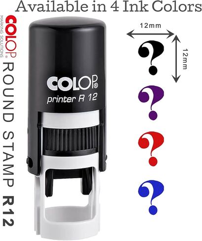 QUESTION Mark Self Inking Mini Rubber Stamp Colop Round Decorative Teachers Stamps 12mm in Kuwait
