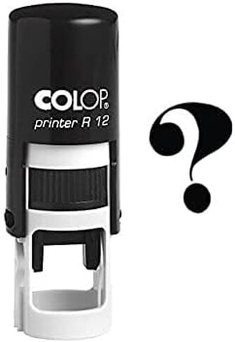 QUESTION Mark Self Inking Mini Rubber Stamp Colop Round Decorative Teachers Stamps 12mm in Kuwait